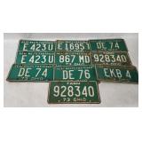 10 X 1973 Ohio License Plates