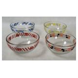 4 Mickey Mouse Glass Cereal Bowls