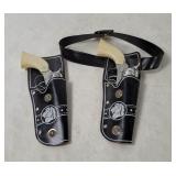 2 Vtg Cap Gun Revolvers W/ Holsters