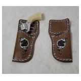 Vtg Cap Gun Revolver W/ 2 Holsters