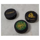 3 Hockey Pucks - Windsor, Orchard Mercury, Cooper