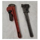 2 Pipe Wrenches - Diamond Calk Horseshoe Etc.