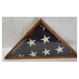 Vtg U S Flag In Wood Display Case
