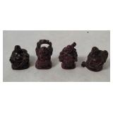 4 Miniature Buddha Figurines