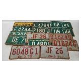 14 X 1970's Ohio License Plates