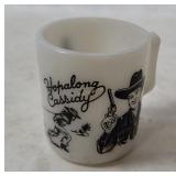 Vtg Hopalong Cassidy Milk Glass Mug