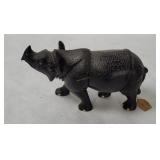Vtg Carved Wood Rhinoceros Figure