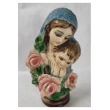 Vtg Madonna & Child Chalkware Lamp