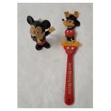 Vtg Mickey Mouse Coin Bank & Back Scratcher