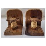 Pair Of Wooden Nautical Themed Bookends