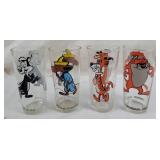 (4) 1973 BK Warner Bros Collector Glasses