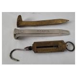 2 Railroad Ties & German Pocket Balance Scale
