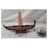 Wooden Viking Drakkar Boat & Ship In Bottle