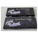 2 New Frost Cutlery Buck Shot Folder Knifes