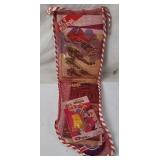 Vintage Christmas Pre-Filled Stocking W/ Toys