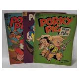 3 Porky Pig Comic Books 1950's