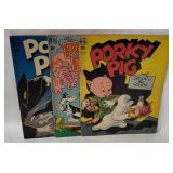 3 Porky Pig Comic Books 1950's