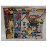 3 Vtg Comics - Superboy #187, Action #455, 458