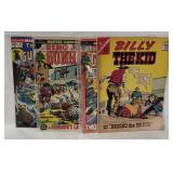 4 Vtg Western Comics - Billy The Kid, Gunhawks