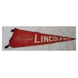 Vtg Lincoln West Pennant