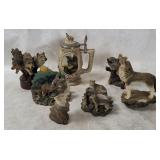 Resin Wolf Figurines & Ceramic Stein