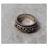 Sterling Ring W/ Stones Size 8