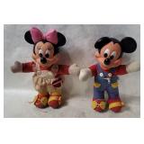 Vtg Mickey & Minnie Mouse Learn To Dress Dolls