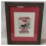 Framed Southern Style Grits Needlework Art