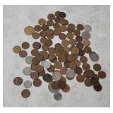 Vtg Wheat Pennies & Foreign Coins