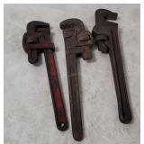 3 Pipe Wrenches - Trimont, Sears Etc.