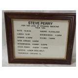 Framed Steve Perry 1994 Concert Info Sheet