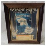 Framed Megadeth Magazine Ad & Ticket Stub