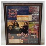 Framed Rock Ads W/ Ticket Stubs - Megadeth Etc.