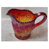 Vtg Carnival Glass Creamer Pitcher