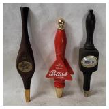3 Beer Tap Handles - Busch, Bass, Tuborg Gold