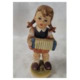 Vtg Girl W/ Accordion 10' Figurine