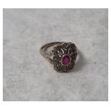 Sterling Ring W/ Stones Size 8