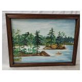 Wilderness Oil Painting Signed D. Rozender
