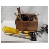 Crate Of Tools - Wrenches, Hammer, Air Hose Etc.