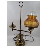 Vintage Hobnail Brass Desk Student Lamp