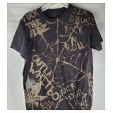 Vintage Bleached Letter Punk Rock & Roll T-shirt