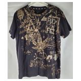 Puma Bleached Letter Punk Rock T-shirt Size Lg
