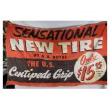 Vintage U S Royal Tires Cloth Banner