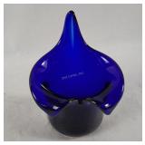 Cobalt Blue Art glass Candle Holder