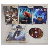 5 Nintendo Wii Games - COD, Brave, Wall E, Etc