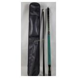 Ornate Unmarked Pool Cue W/ Bag