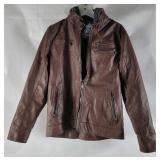 Bleu Grandeur Faux Brown Leather Jacket S