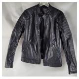 H&M Black Faux Leather Jacket Size S