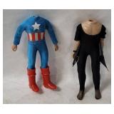 (2) 7' Figures, Missing Heads - Capt America Etc.