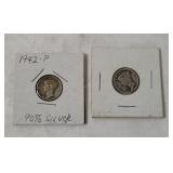 1941 & 1942 Mercury Silver Dimes